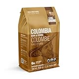 Level Ground Coffee - Colombia Single Origin - Dark Roast, Whole Bean Coffee - Fair Trade, Organic, 1% For the Planet, Kosher - Specialty Coffee - Great in a Drip Brew, French Press, Pour Over - Tastes Bold, Rich, Intense - 2lb