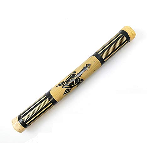Bâton de Pluie 50cm en bambou motif Tortue. Rain stick.
