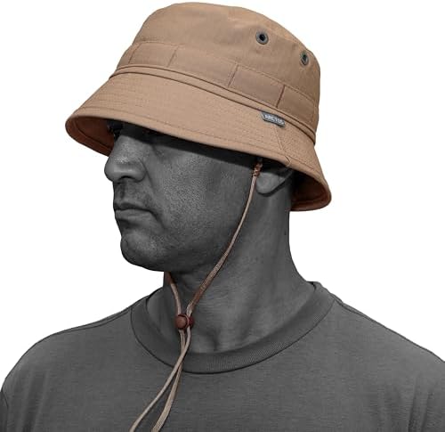 帽子 NEIGHBORHOOD RIPSTOP BUCKET HAT Chapéu Bucket Hat Militar Ripstop, Tan/Areia, Tamanho G (59-60cm
