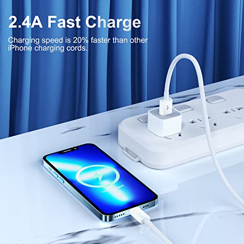 Image of iPhone Charger 6 Feet Apple Certified MFi, Lightning Cable 6ft Fast Charging Cord Compatible with iPhone 13 12 11 Pro Max XR XS X 8 7 Plus 6S iPad Pro Airpods (3 Pack)