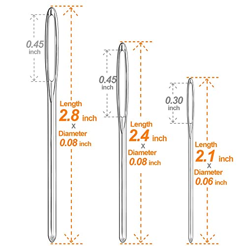 Oiataio-12 Pcs Large-Eye Blunt Needles, Stainless Steel Yarn Knitting Needles, Sewing Needles For Hand Sewing, Crafting Knitting Weaving Stringing Needles, Perfect For Finishing Off Crochet Projects #TOP1