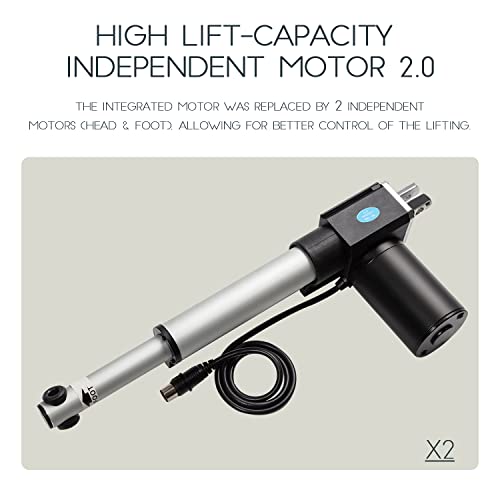 Einfach Motorized Upholstered Adjustable Bed Base, Queen Size Bed Frame With Wireless Remote, Independent Heavy-Duty Motors 2.0, Adjustable Head And Foot Incline, Assembly Required(Bed Base Only) #TOP5