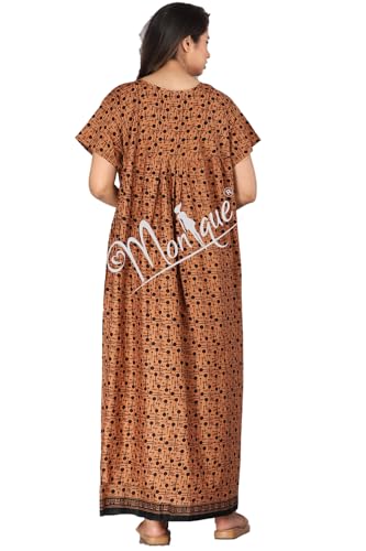 Image of Monique Brand 100% Pure Cotton Nighty for Woman | Floral Gown for Women Night Wear | Cotton Nighty for Women Stylish | Maxi for Women Cotton