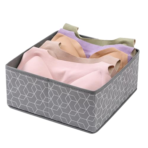 House-of-Quirk-Foldable-Cloth-Storage-Box-Closet-Dresser-Drawer-Organizer-Cube-Basket-Bins-Containers-Divider-with-Drawers-for-Underwear-Bras-Socks-Ties-Scarves-Set-of-8-Grey-Cube