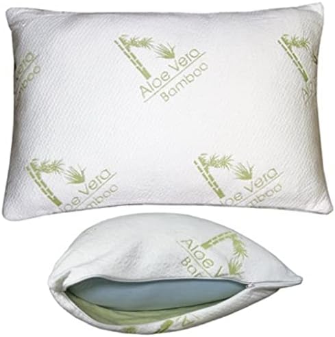 Premium Memory Foam Pillow with Aloe Vera Infused Bamboo Cover - King Adjustable Firmness - Machine Washable - Cooling - For Back, Stomach or Side Sleepers