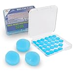 30pcs Reusable Silicone Wax Ear Plugs 32dB Noise Cancelling Earbuds for Sleeping, Hearing Protection, Travel, Concerts, Swimming - Comes with a Durable Plastic Case - by Mobi Lock