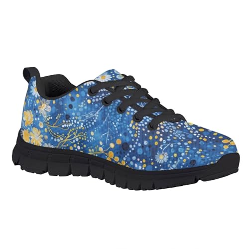 Blue Daisy Girls Running Shoes Girls Sneakers Size 5 Ultra-Light Flexible Easy to Carry Easy to Put On and Take Off for Traveling Convenience and Comfort Black