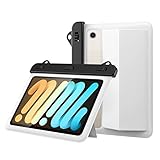 MoKo タブレット防水ケース スタンド仕様 8.5インチまでのタブレット適用 透明防水カバー 首掛けバンド付き 浴室 お風呂 プール 水泳 砂浜 海水浴 iPadMini 6 2021/iPadMini 5 2019/4/3/2 & FireHD 8/8 Plus & fire 7 & kindle paperwhite 2021/2018などに対応 White