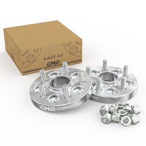Customadeonly 5x114.3 Wheel Spacers for RSX RL CL TL Prelude CRV MDx Pilot S2000 NSX Accord Element TSx, 1 Inch (25mm) Thick Hubcentric 64.1mm Bore M12x1.5 Studs (2pcs) 5x4.5 Hub Centric Adapters