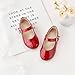 Otter MOMO Toddler/Little Girls Flower Girl Ballerina Flats Shoes Slip-on School Party Red Dress Shoes Size 5