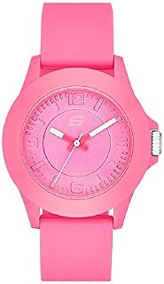 Skechers Women's Rosencrans Mid Quartz Plastic and Silicone Casual Watch Color: Pink, 22