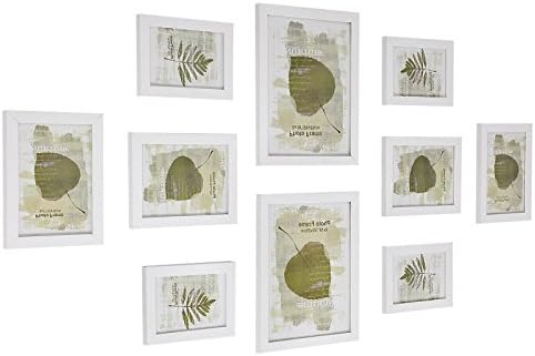 SONGMICS Picture Frames Set of 10 Photo Frames - Two 8" x 10" (20 x 25 cm), Four 5" x 7" (13 x 18 cm), Four 4" x 6" (10 x 15 cm), White RPF310W