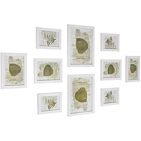 SONGMICS Picture Frames Set of 10 Photo Frames - Two 8" x 10" (20 x 25 cm), Four 5" x 7" (13 x 18 cm), Four 4" x 6" (10 x 15 cm), White RPF310W Cover