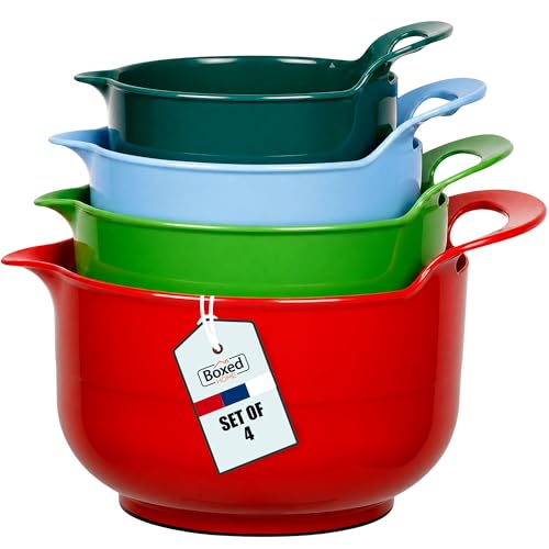 BoxedHome 4 Pack Nesting Mixing Bowl Christmas Set...