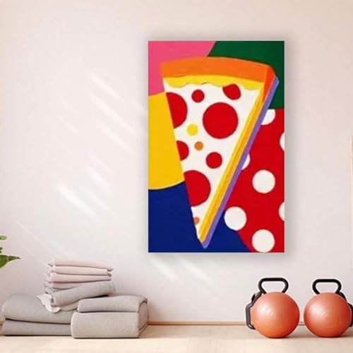 Affiche rétro de pizza 30x45cm avec cadre déco cuisine