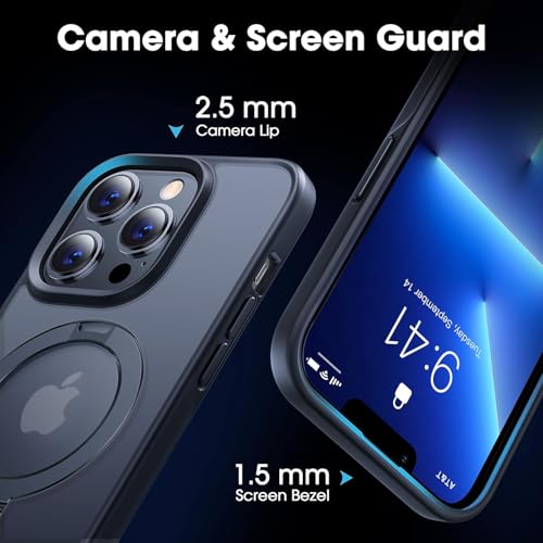 Image of iPhone 13 pro Magsafe Stand Case | Matte Design & 360 Protection | Military-Grade Apple iPhone 13 pro Cover | Ultra Premium - Black