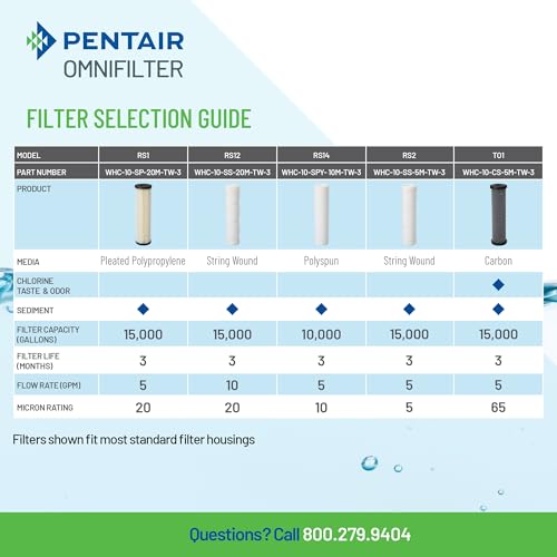 Pentair OMNIFilter Whole Home Valve-in-Head 10" Standard Duty Water Filtration System with Pressure Relief, Blue/Clear by OMNIFilter - Image 4