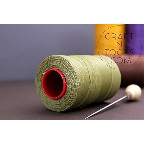 0.8mm Pea Green Ritza 25 Tiger Waxed Polyester Thread 25-500m Length (50m). Julius Koch Leather Hand Sewing Thread