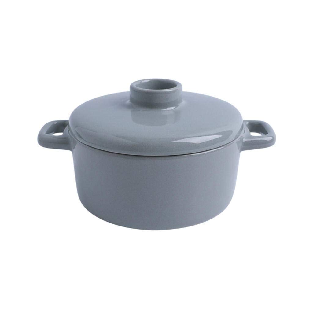 Bol à soupe émaillé gris pour le repas vapeur des enfants