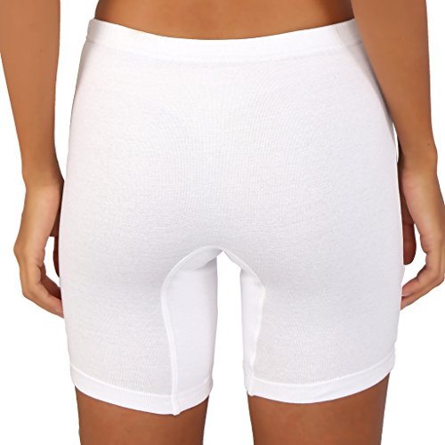 Image of Bralux Cycling Shorts for Women, Girls with Cotton Spandex Set of 3 - Multi Colour Rib Shorts