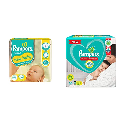 Image of Pampers Active Baby Diapers, New Born, 72 Count & Pampers Diapers Pants, New Born, 66 Count