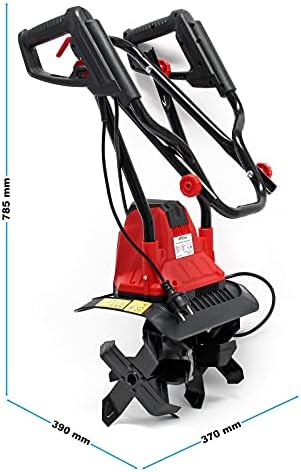 Bild 6 - Wiltec Elektro Bodenfräse 1050 W mit 380 U/min, Kultivator mit 220 mm Arbeitstiefe, Gartenfräse mit 16 Klingen, Bodenhacke mit ergonomischem Handgriff