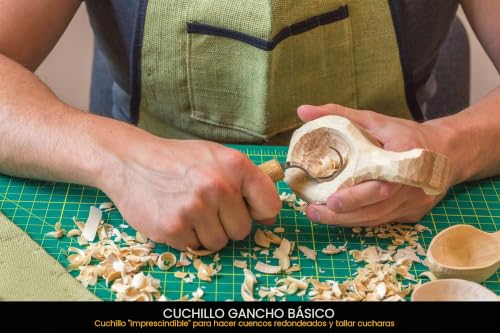 Miniatura 5 de Beavercraft Kit Herramientas Para Tallar Cucharas S17 Cuchillos Sloyd, Chip Y Gancho, Set Whittling Con Correa De Cuero, Compuesto De Pulido Y Estuche