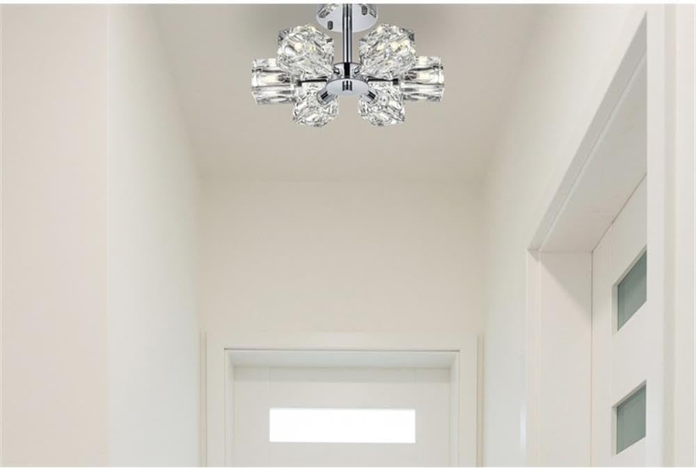 Pemberly Row 6-Light Metal & Glass Flush Mount in Chrome/Clear