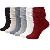 Winterlace 6 Pairs Slouch Socks for Women, Soft Extra Long Scrunch Knee High Sock, Bulk Pack (Assorted #5)