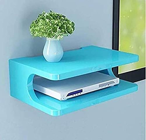Image of Sidrah Floating TV Shelf TV Stand Wall Mounted Media Console Shelf for Cable Box /DVD Player /Game Console Living Room Floating Wall Blue