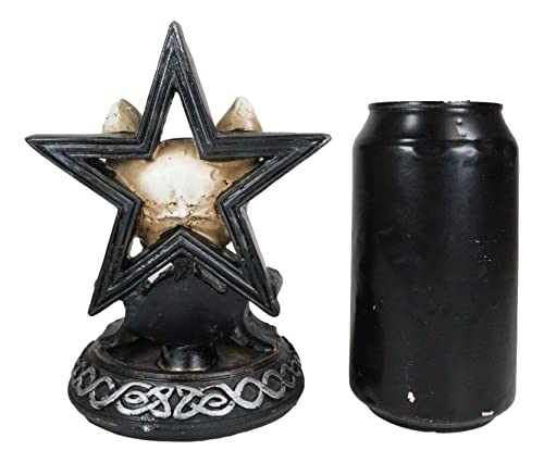 Ebros Gift Paranormal Occult Ouija Cat Skull With Triple Moon And Pentagram Sacred Geometry Backflow Cone Incense Burner Holder With Cascading Smoke Pool Waterfall Effect Figurine #TOP7