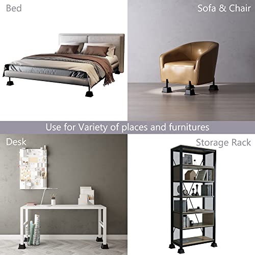 Napnapday Bed Risers 2 Inch Heavy Duty Bed Furniture Elevators, 1,500 Lbs Lifts Up Riser For Sofa And Table Set Of 4, Black #TOP2