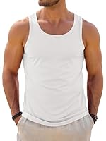 Runcati Tank Top Herren Ärmelloses Muskelshirts Gym Fitness Funktionsshirt Training Unterhemd Bodybuilding Achselshirts Männer T Shirt Sommer Sport Laufshirt Weiß L