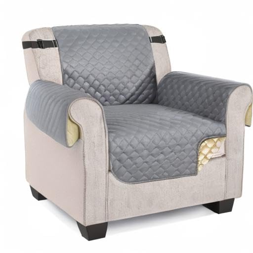 Image of TAOCOCO Armchair Cover Chair Slipcover for Dogs, Durable Pet Cover for Chair Sofa with Elastic Straps, Anti-Skid Washable Furniture Protector Cover for Living Room Armchair (22'' Small, Light Gray)