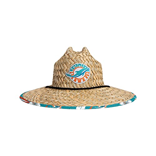 Image of NFL Team Logo Americana Floral Lifeguard Beach Straw Sun Hat