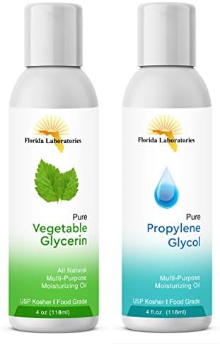 2-4oz Vegetable Glycerine & Propylene Glycol USP Kosher VG PG 99.9% Pure Food Grade