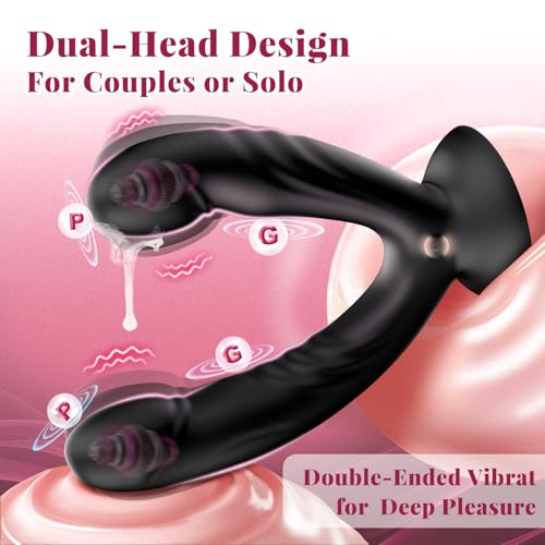 Double Ended Dildo Vibrator with Suction Cup Lesbian Sex Toys - Image 3