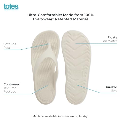 totes Women's Everywear Lightweight Waterproof Ara Flip Flop Sandal by totes - Used condition - Image 3