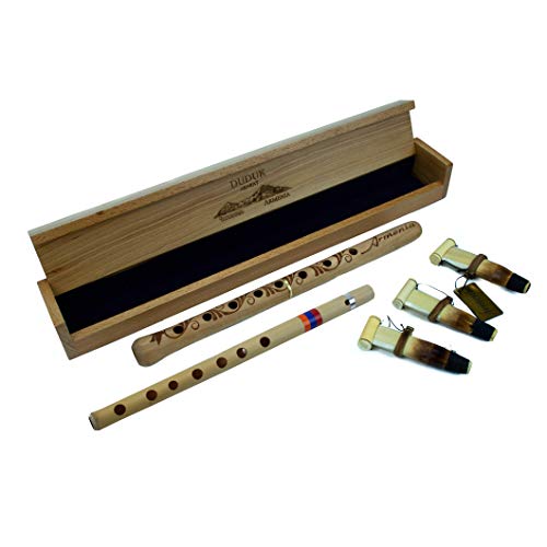 White Folding Professional Armenian Duduk - 3 Reeds,Wooden Case - Key A Oboe Balaban Woodwind Instrument Apricot Wood #TOP1