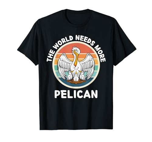 Vintage El Mundo Necesita Más Pelícano Retro Bird Lover Camiseta