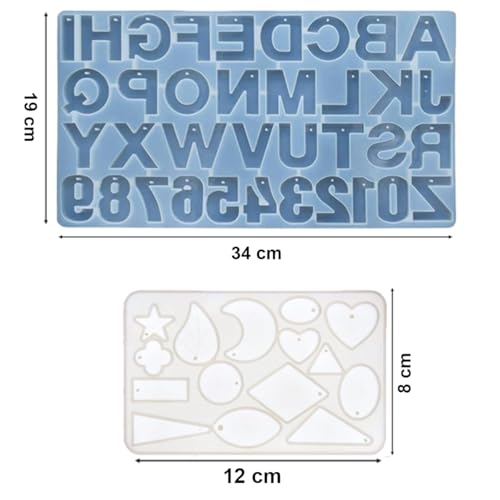 Image of 107pcs DIY Alphabet Keychain Earring Pendant & 4 inch Coaster Making Epoxy Resin Art Materials Kit with Silicone Moulds, Glitters, Colors, Dry Flowers and More for Beginners
