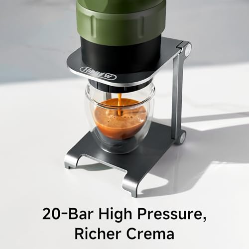 HIBREW H4C Explorer - Compact Electric Espresso Maker, USB-C Rechargeable Coffee Machine for Camping & Travel, Ideal for Capsules & Ground Coffee (Green) - Image 5