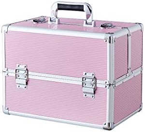 OUDMAY by Amazon - Makeup Case - Professional Portable Aluminum Cosmetics Storage Box With Locks and Folding Trays Zebra Stripe