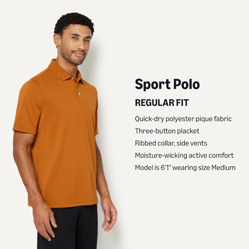 Image of Amazon Essentials Men's Regular-Fit Quick-Dry Short-Sleeve Golf Polo Shirt