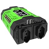 1200W Auto Wechselrichter DC 12V Auf AC 220V Mit 2 AC Steckdosen, 2 USB Und 2 Typ-C Anschlüssen, Sicherer Kurzschlussschutz Und Leiser Kühlventilator Für Reise Und Camping(BR 12 to 110V)