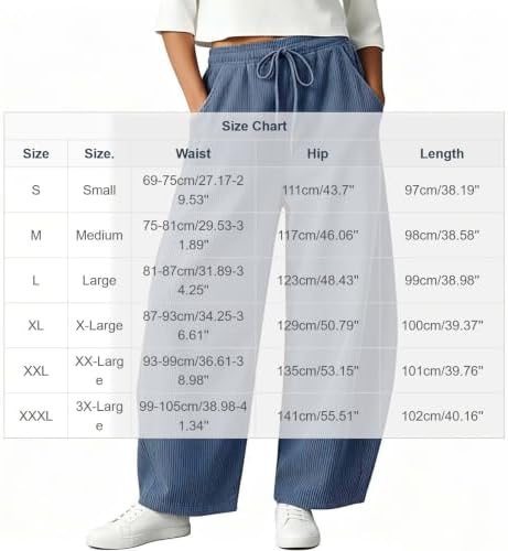 Barrel Sweatpants Women Corduroy Baggy Wide Leg Drawstring Lounge Pant — view 3