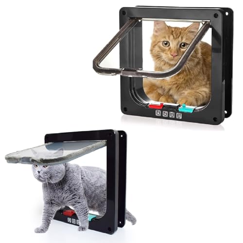 Extra Large Cat Door,4 Way Locking Large Cat Door for Interior Doors and Exterior Doors,Weatherproof Pet Door for Cats (Outer Size 11" x 9.8") XL,Black by xutong - Used condition - CA$20.74