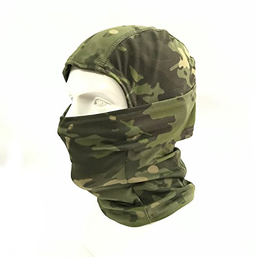 WorldShopping4U Camuflaje Ninja pasamontañasTactical Airsoft Caza al aire libre Máscara protectora de rostro completo (Woodland Camo)