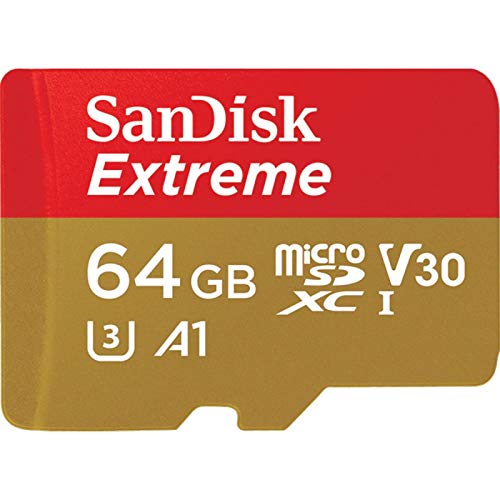 SanDisk Extreme 64 GB microSDXC Speicherkarte + SD-Adapter bis zu 100 MB/Sek, Gold/Rot, Class 10 (für Insta360) ✪ - 5