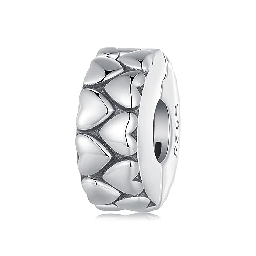 Colgante de plata de ley 925 con clip para pulseras Pandora charm plateado